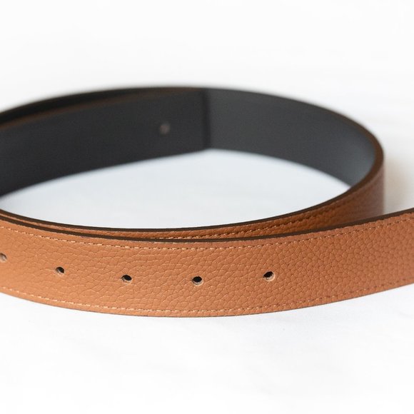 Women Reversible Horsebit Belt - SHINY GOLD BUCKLE